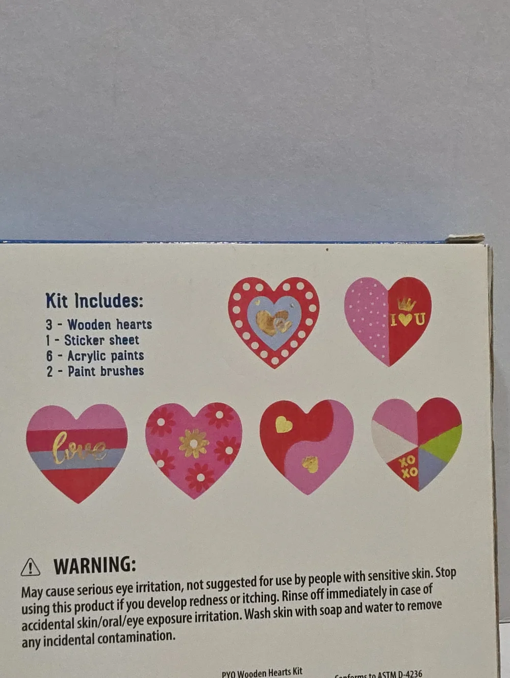 Paint-Your-Own Wooden Hearts Kit - Blue and Natural Brand New